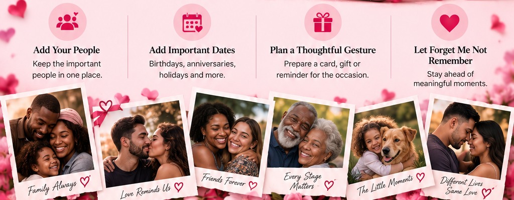 Inclusive collage of families, couples, friends and loved ones